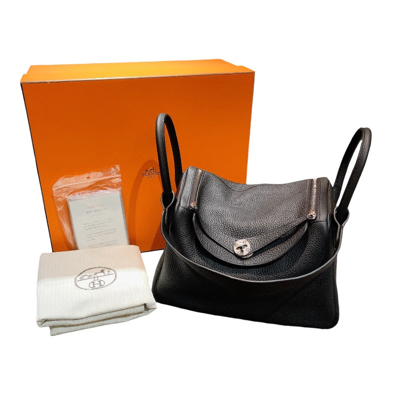 エルメス HERMES リンディ30 U刻 ブラック シルバー金具 トリヨン レディース ショルダーバッグ