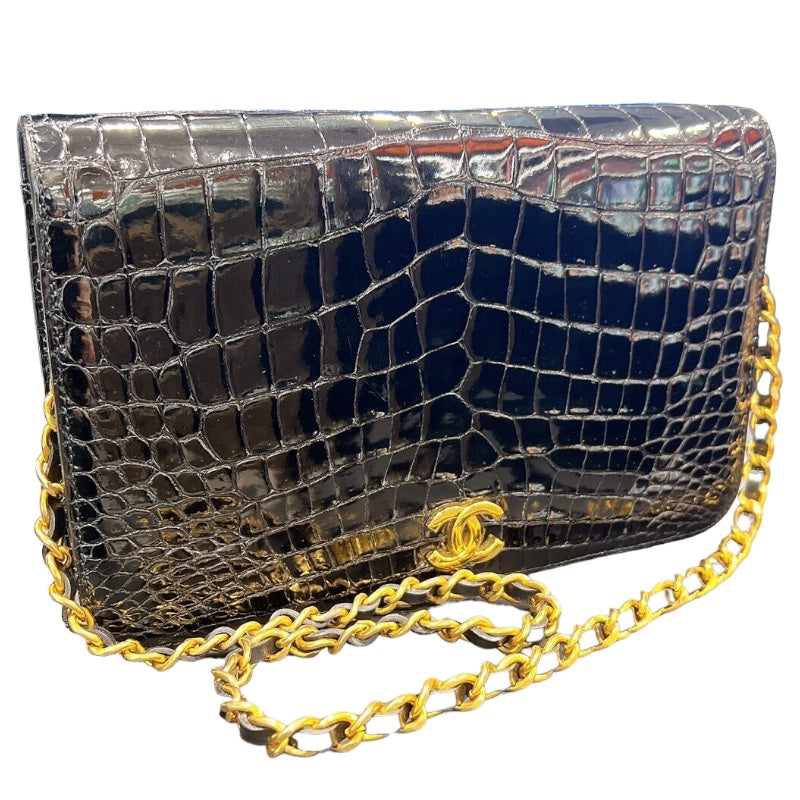 シャネル CHANEL チェーンショルダー ブラック・ゴールド金具 クロコダイル レディース ショルダーバッグ | 中古ブランドリユースショップ  OKURA(おお蔵)