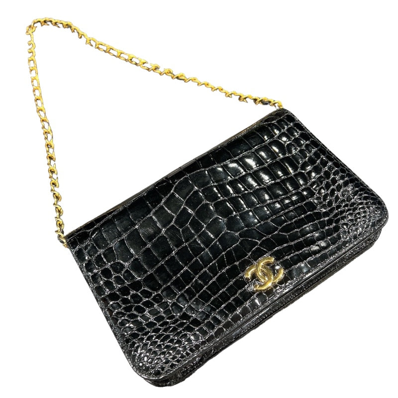 シャネル CHANEL チェーンショルダー ブラック・ゴールド金具 クロコダイル レディース ショルダーバッグ | 中古ブランドリユースショップ  OKURA(おお蔵)