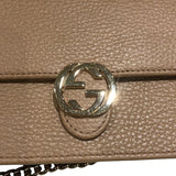 グッチ GUCCI チェーンショルダーバッグ 615523 ピンクベージュ レザー レディース ショルダーバッグ