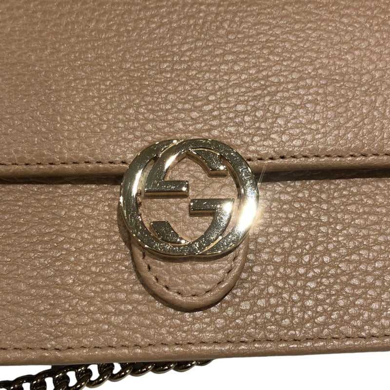 グッチ GUCCI チェーンショルダーバッグ 615523 ピンクベージュ レザー レディース ショルダーバッグ