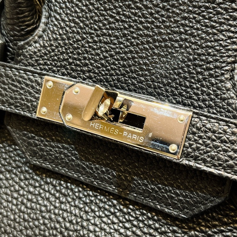 エルメス HERMES オータクロア32 □J刻（2006年製） ブラック シルバー金具 トゴ レディース ハンドバッグ