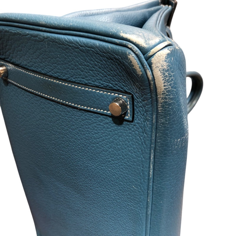 エルメス HERMES バーキン35 □K刻 ブルージーン シルバー金具