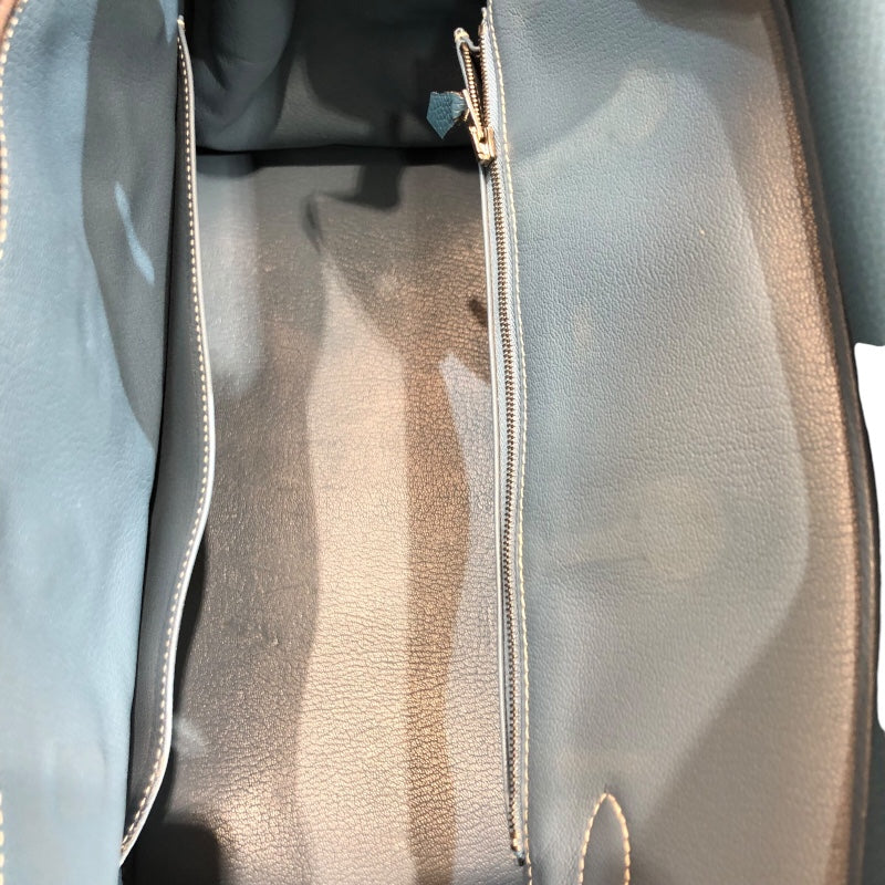 エルメス HERMES バーキン35 □K刻 ブルージーン シルバー金具 トリヨン レディース ハンドバッグ
