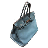 エルメス HERMES バーキン35 □K刻 ブルージーン シルバー金具 トリヨン レディース ハンドバッグ