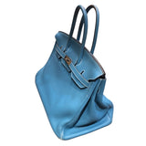 エルメス HERMES バーキン35 □K刻 ブルージーン シルバー金具 トリヨン レディース ハンドバッグ
