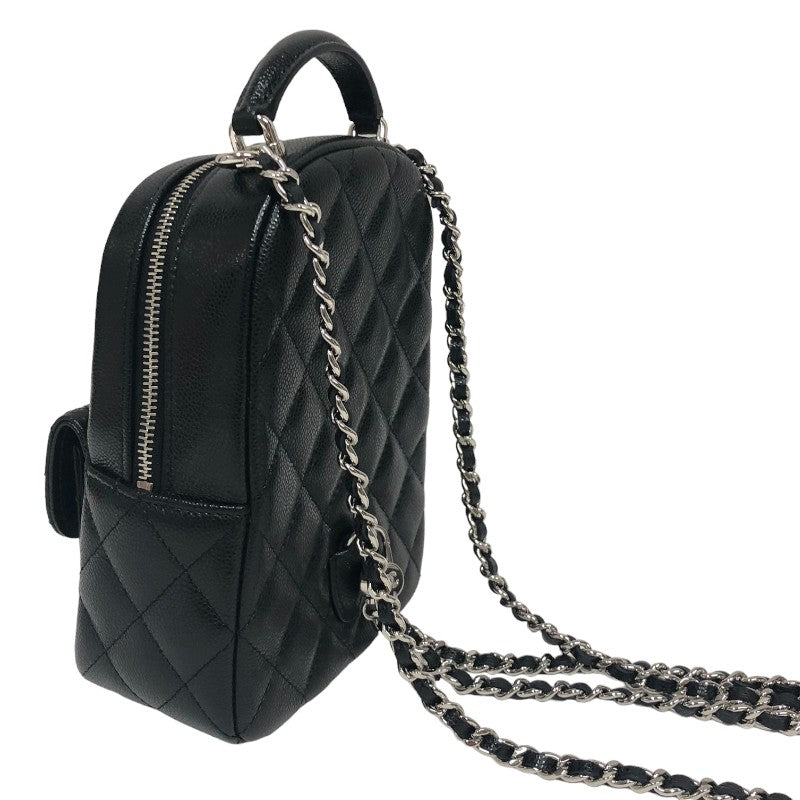 シャネル CHANEL タイムレスクラシック ミニリュック AP3753 ブラック シルバー金具 キャビアスキン レディース