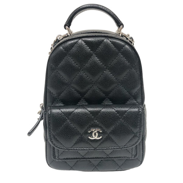 シャネル CHANEL タイムレスクラシック ミニリュック AP3753 ブラック シルバー金具 キャビアスキン レディース