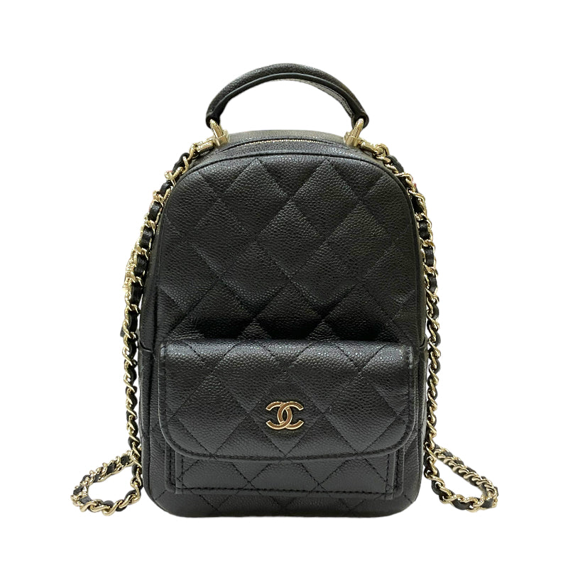 シャネル CHANEL タイムレスクラシック ミニバックパック AP3753  ブラック ゴールド金具 キャビアスキン レディース リュック・デイパック