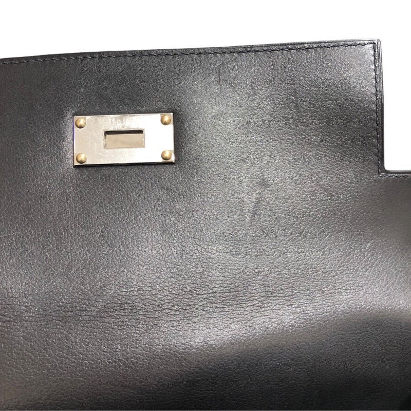 エルメス HERMES ケリーメッセンジャーバッグ B刻 ブラック 　シルバー金具  エバーグレイン レディース メッセンジャーバッグ