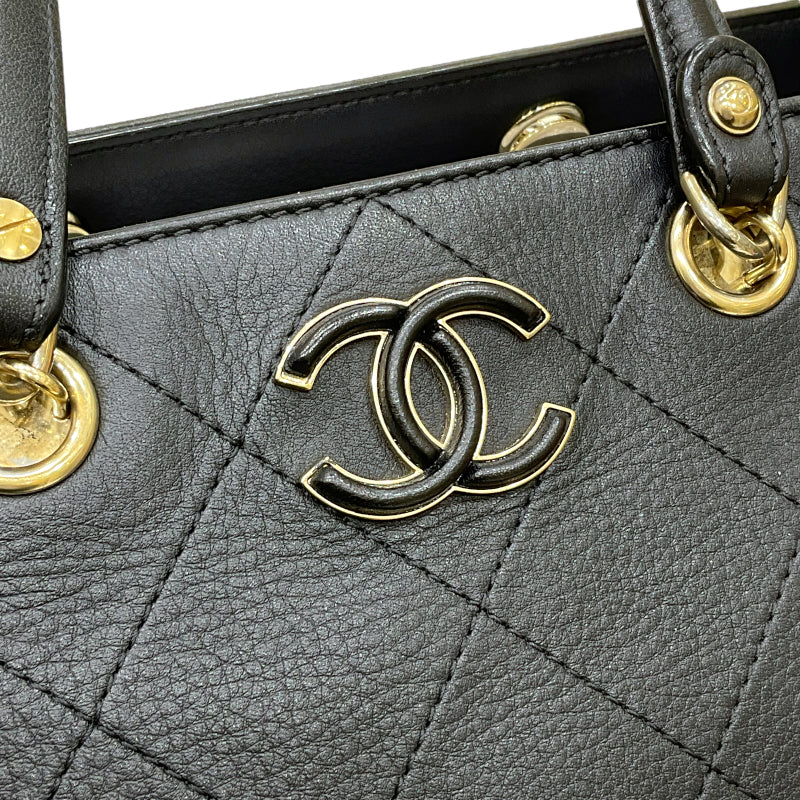 シャネル CHANEL マトラッセ 2wayトートバッグ 27番台 ブラック ゴールド金具 カーフスキン レディース トートバッグ