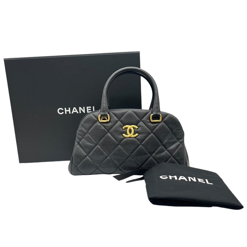 シャネル CHANEL マトラッセ2WAYボーリングバッグ AS3893 ブラック ゴールド金具 キャビアスキン レディース ショルダーバッグ