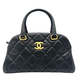 シャネル CHANEL マトラッセ2WAYボーリングバッグ AS3893 ブラック ゴールド金具 キャビアスキン レディース ショルダーバッグ