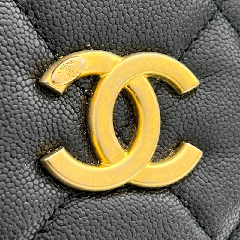 シャネル CHANEL マトラッセ2WAYボーリングバッグ AS3893 ブラック ゴールド金具 キャビアスキン レディース ショルダーバッグ