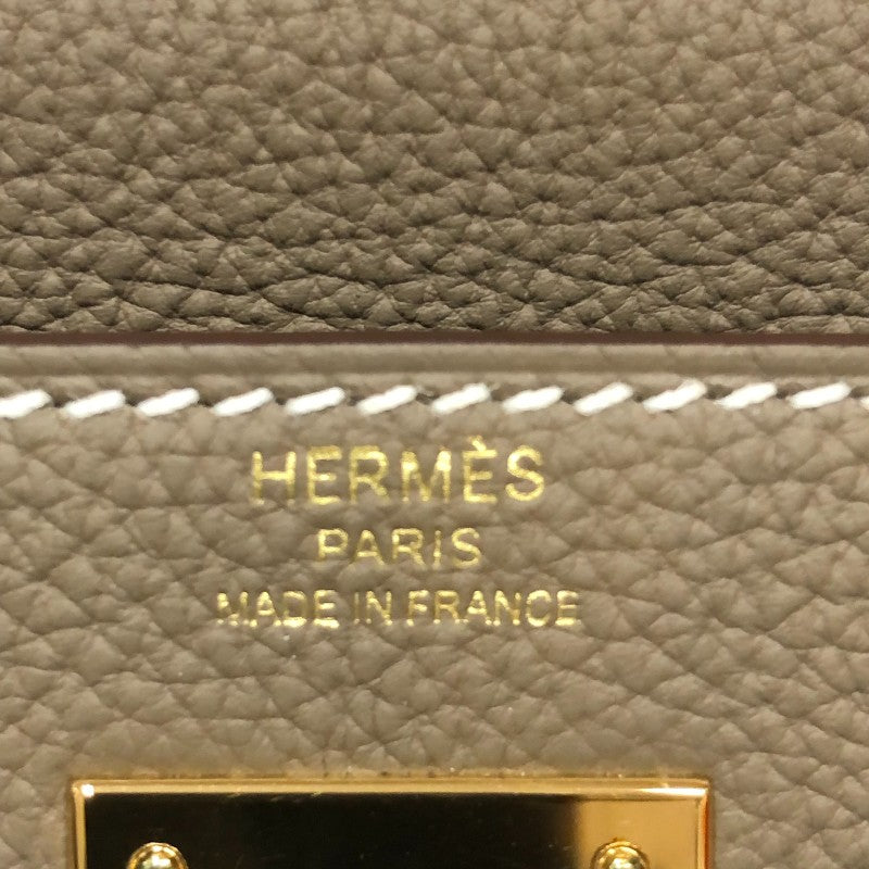 エルメス HERMES ケリー28 内縫い Z刻 エトゥープ ゴールド金具 トゴ レディース ハンドバッグ