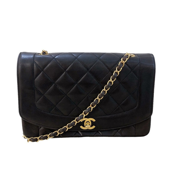 シャネル CHANEL ダイアナ25 A01165 ブラック/GD金具 ラムスキン レディース ショルダーバッグ