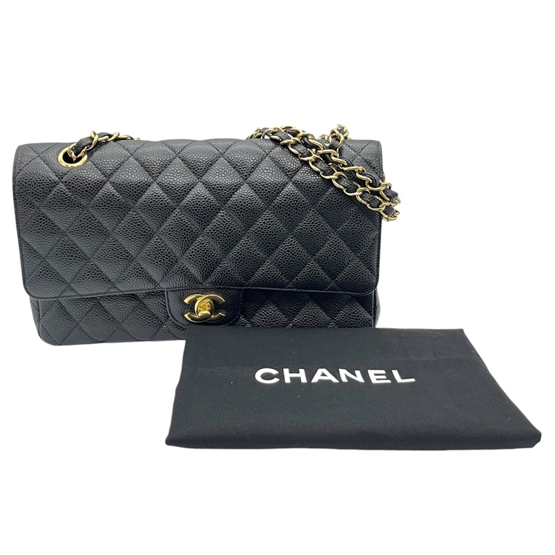 シャネル CHANEL マトラッセ25 ブラック ゴールド金具 キャビアスキン レディース ショルダーバッグ