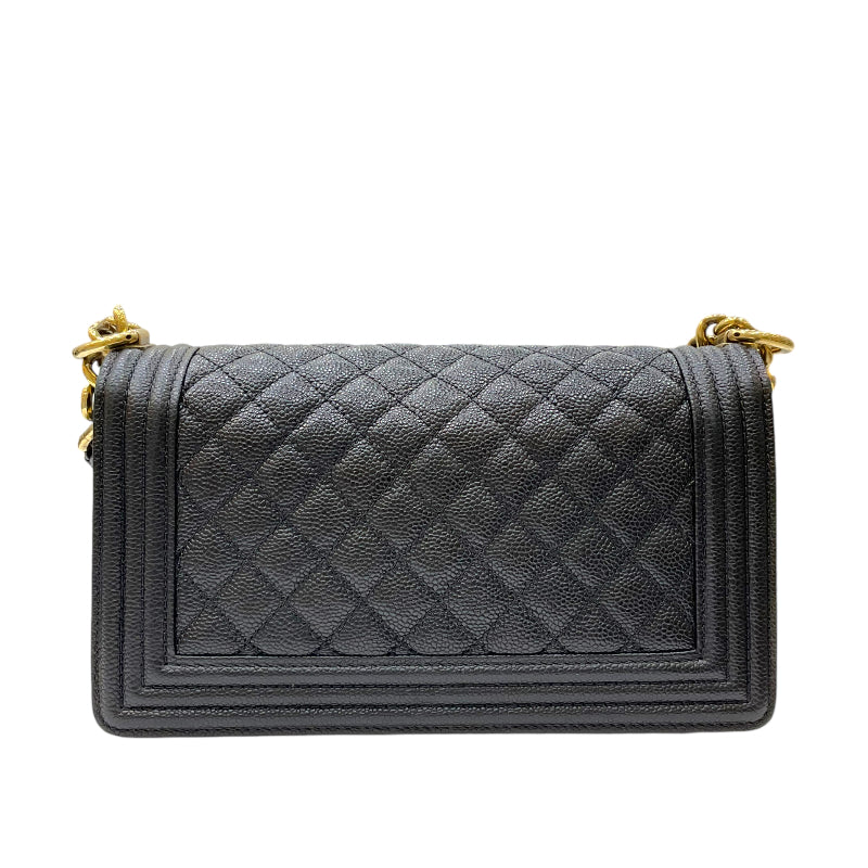 シャネル CHANEL ボーイシャネル チェーンショルダーバッグ25 A67086 20番台 ブラック ゴールド金具 キャビアスキン レディース