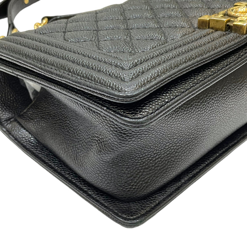 シャネル CHANEL ボーイシャネル チェーンショルダーバッグ25 A67086 20番台 ブラック ゴールド金具 キャビアスキン レディース