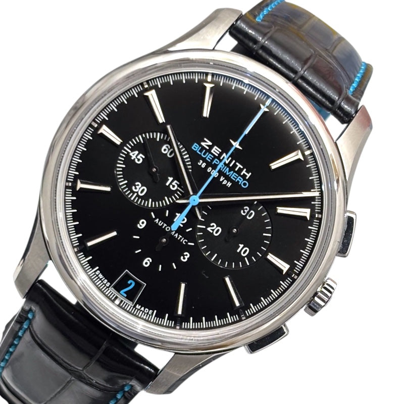 ゼニス ZENITH キャプテン36000VPH ブループリメロリミテッド 03.2119.400/22.C720 ブラック ステンレススチール 自動巻き メンズ 腕時計