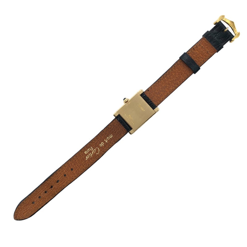 NaO。CARTIER 自動巻き 腕時計 ブラック カルティエ Cartier タンクノーマル ブラック K18YG 手巻き