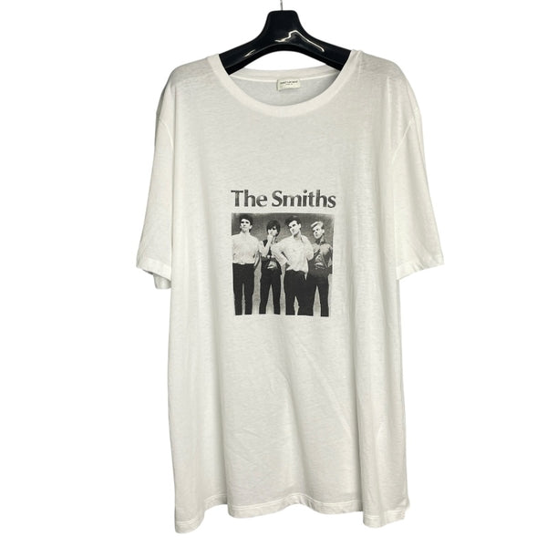 サンローラン SAINT LAURENT The Smiths　プリントTシャツ 588103 ホワイト コットン メンズ 半袖Ｔシャツ