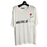 CHRISTIAN DADA　ローズプリントTシャツ ホワイト コットン メンズ 半袖Ｔシャツ