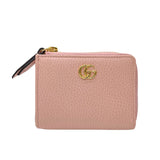 グッチ GUCCI GGマーモント ジップアラウンド ウォレット 644406 ピンク レザー レディース コンパクトウォレット