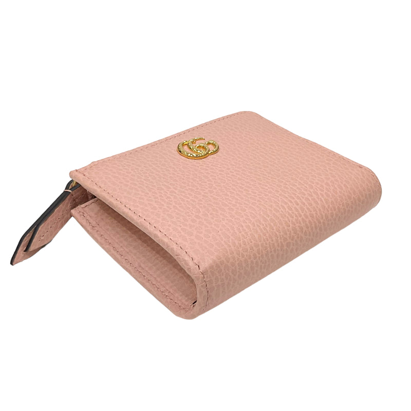 グッチ GUCCI GGマーモント ジップアラウンド ウォレット 644406 ピンク レザー レディース コンパクトウォレット |  中古ブランドリユースショップ OKURA(おお蔵)