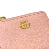 グッチ GUCCI GGマーモント ジップアラウンド ウォレット 644406 ピンク レザー レディース コンパクトウォレット