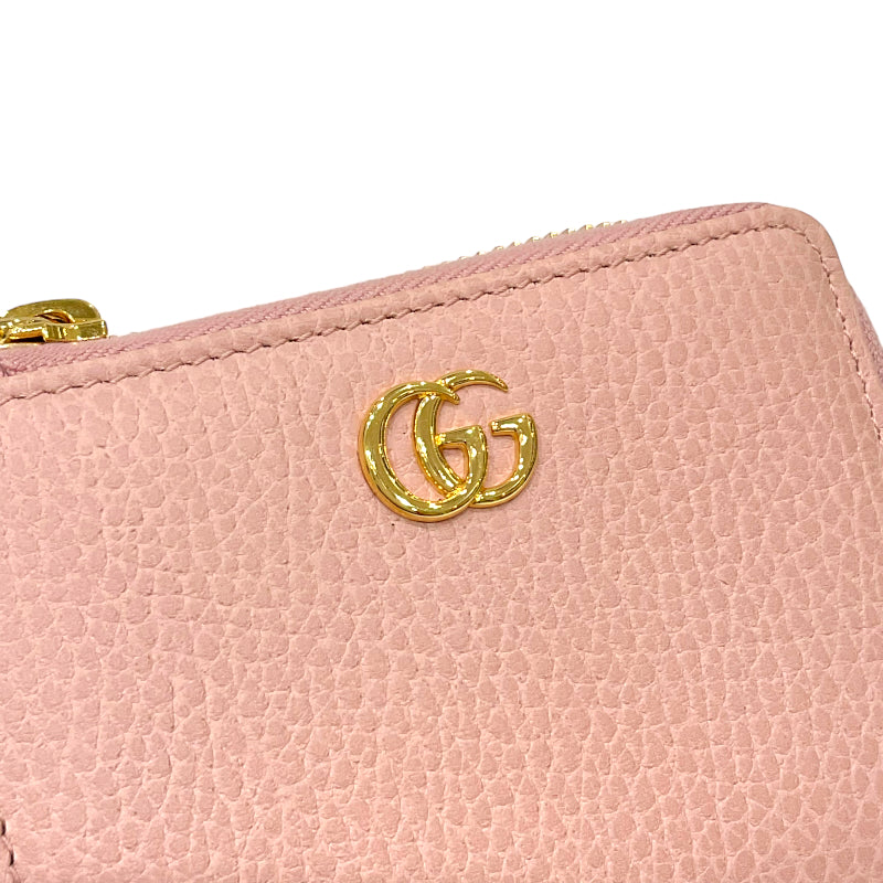 グッチ GUCCI GGマーモント ジップアラウンド ウォレット 644406 ピンク レザー レディース コンパクトウォレット |  中古ブランドリユースショップ OKURA(おお蔵)