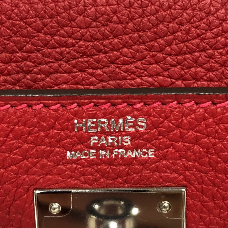 エルメス HERMES ケリー28 内縫い X刻 ルージュカザック シルバー金具 トリヨン レディース ハンドバッグ