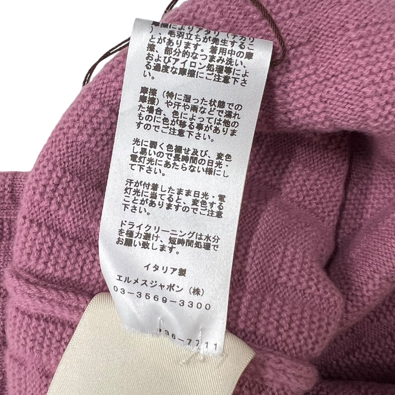 エルメス HERMES Hロゴ半袖 ニットワンピース ピンク 36(約S