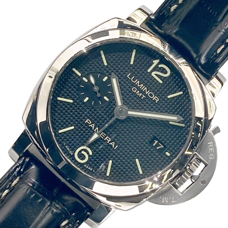 パネライ PANERAI ルミノール1950　3デイズ　GMT アッチャイオ PAM00535 ブラック×シルバー SS メンズ 腕時計