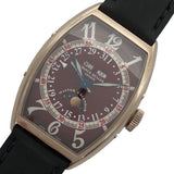 フランク・ミュラー FRANCK MULLER トノウカーベックス マスターカレンダー 5850MCL レッド K18WG/革ベルト（社外品） 自動巻き メンズ 腕時計