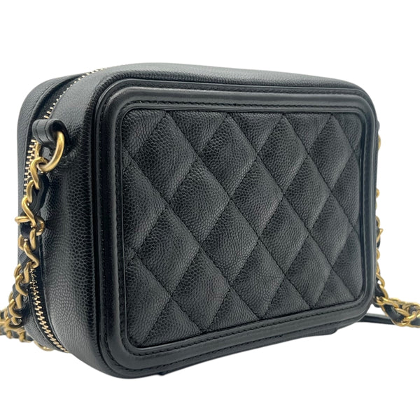シャネル CHANEL CCフィグリー ミニバニティ A84452 ブラック ゴールド金具 キャビア レディース ショルダーバッグ
