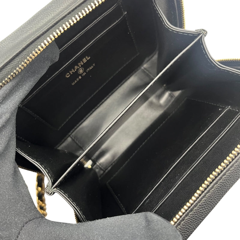 シャネル CHANEL CCフィグリー ミニバニティ A84452 ブラック ゴールド金具 キャビア レディース ショルダーバッグ