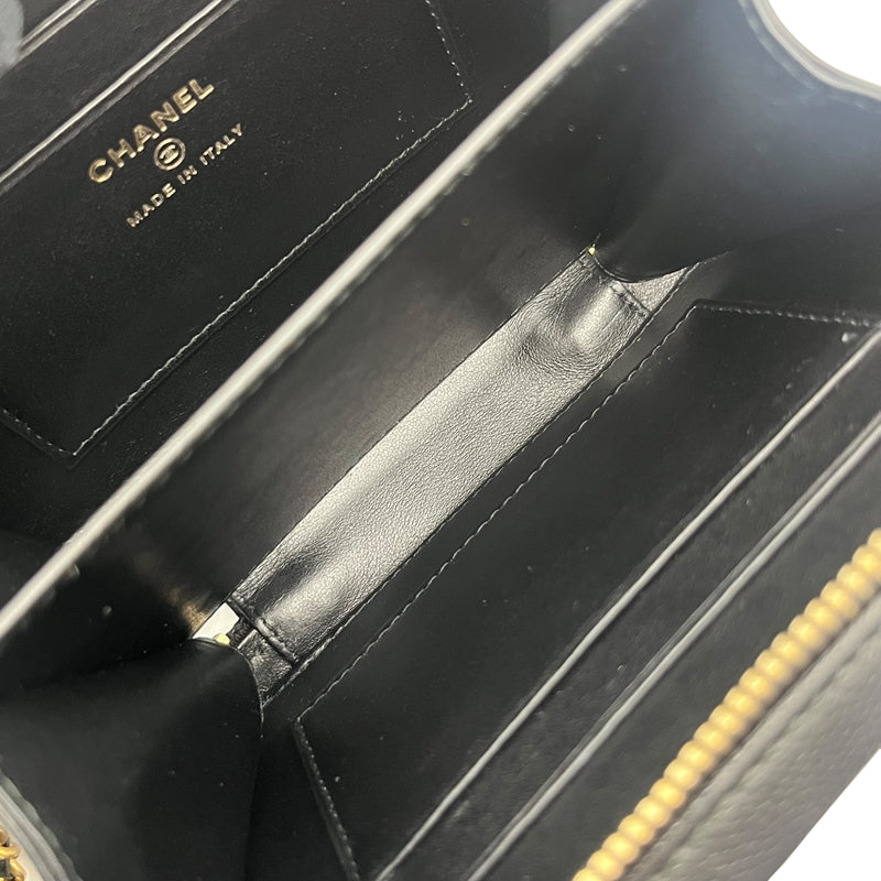 シャネル CHANEL CCフィグリー ミニバニティ A84452 ブラック ゴールド金具 キャビア レディース ショルダーバッグ