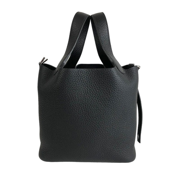 エルメス HERMES ピコタンロックPM Ｗ刻印 ブラック シルバー金具  トリヨンクレマンス レディース ハンドバッグ