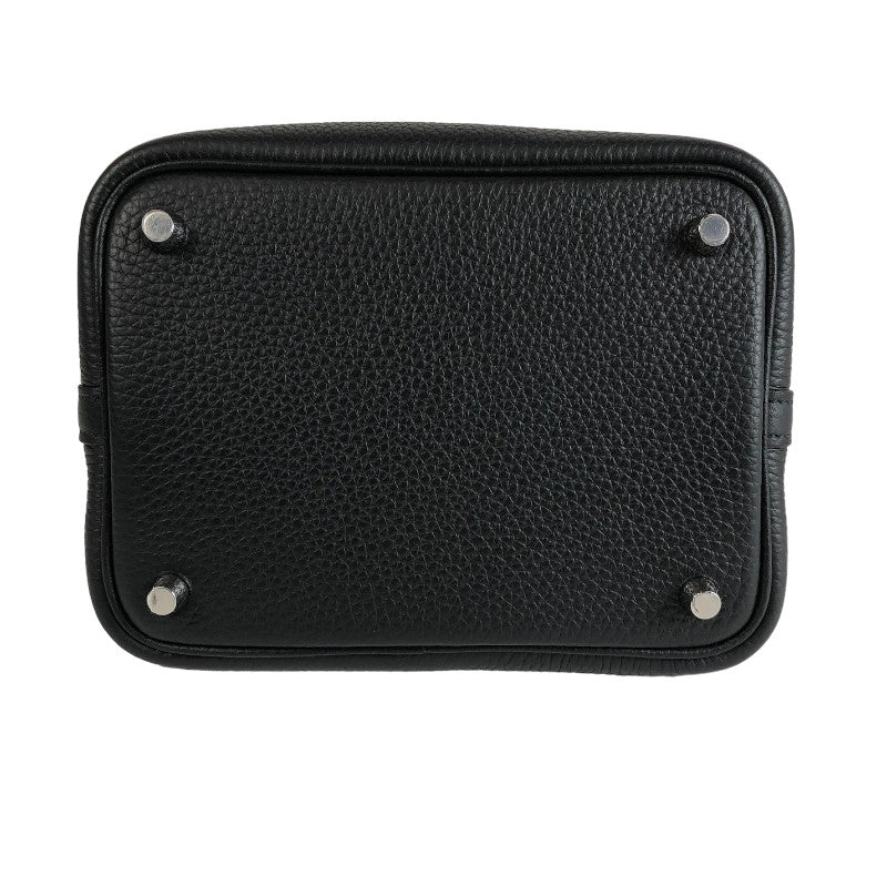 エルメス HERMES ピコタンロックPM Ｗ刻印 ブラック シルバー金具  トリヨンクレマンス レディース ハンドバッグ