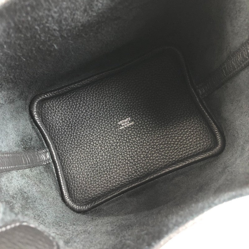 エルメス HERMES ピコタンロックPM Ｗ刻印 ブラック シルバー金具  トリヨンクレマンス レディース ハンドバッグ