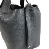 エルメス HERMES ピコタンロックPM Ｗ刻印 ブラック シルバー金具  トリヨンクレマンス レディース ハンドバッグ