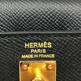 エルメス HERMES ケリー25 外縫い W刻 (2024年製) ブラック ゴールド金具 ヴォーエプソン レディース ハンドバッグ