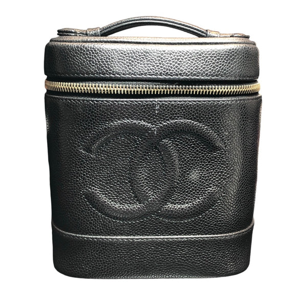 シャネル CHANEL バニティ A01998 ブラック GD金具 キャビアスキン レディース ハンドバッグ