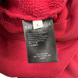 バレンシアガ BALENCIAGA ワンポイント ロゴスウェットシャツ L レッド コットン メンズ スウェット