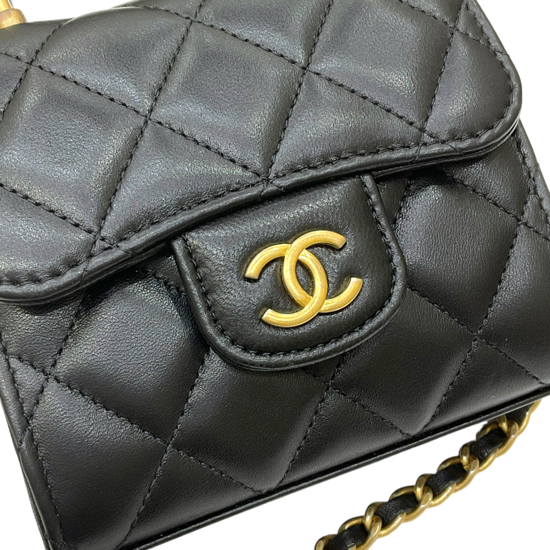 シャネル CHANEL ミニマトラッセ ショルダーバッグ AP2682  ブラック ゴールド金具 ラムスキン レディース ショルダーバッグ