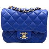 シャネル CHANEL ミニマトラッセ18 A35200 ブルー ゴールド金具 ラム レディース ショルダーバッグ