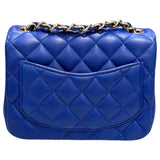 シャネル CHANEL ミニマトラッセ18 A35200 ブルー ゴールド金具 ラム レディース ショルダーバッグ