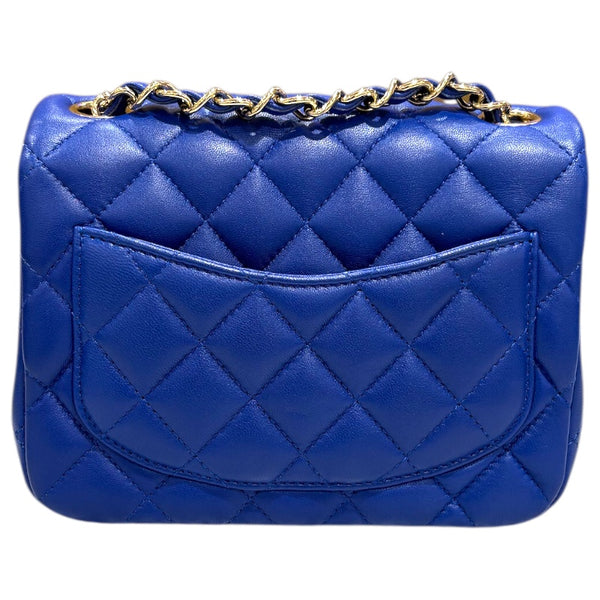 シャネル CHANEL ミニマトラッセ18 A35200 ブルー ゴールド金具 ラム レディース ショルダーバッグ