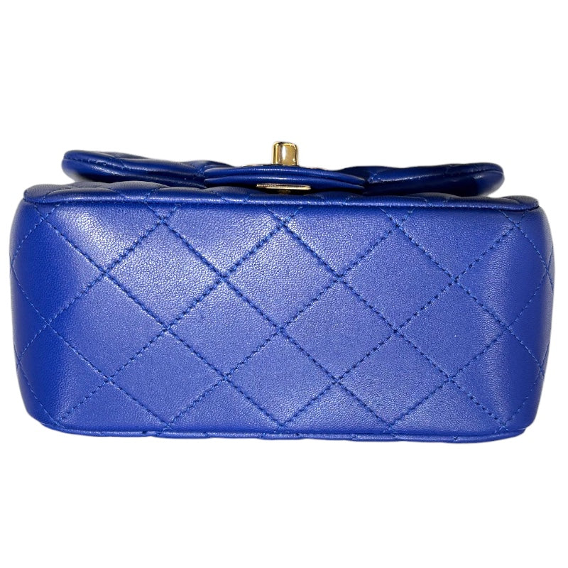 シャネル CHANEL ミニマトラッセ18 A35200 ブルー ゴールド金具 ラム レディース ショルダーバッグ